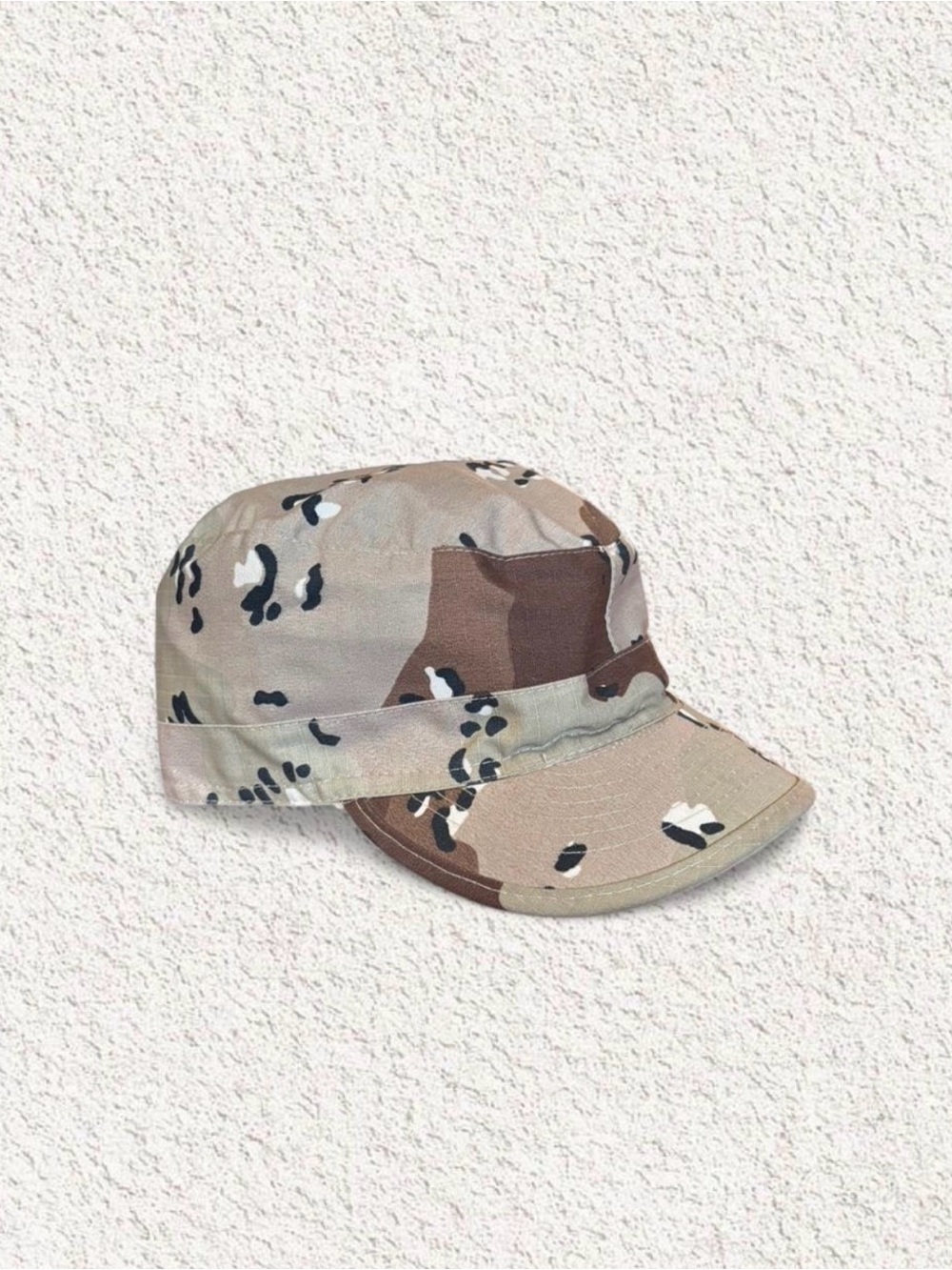 Desert Camo Military-Style Cap - Tan/Cream